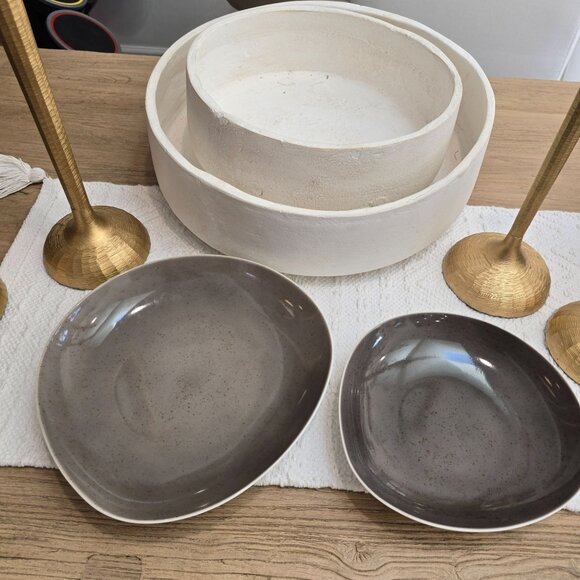 Schonwald Germany Speckled Gray Organic Shape Ceramic Dinnerware Artisanal Finis - Picture 9 of 10
